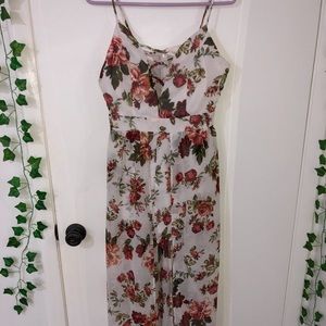 White Floral Dress+Romper